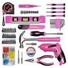 Pink Toolbox Essentials for Women Girls Starter DIY Drilling Kit