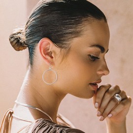 YKKZART Silver Earrings Silver Hoop Dangle Earrings Minimalist Lightweight High Polished Tube Hoop Drop Dangle Earrings for Women Gift