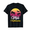 Mele Kalikimaka Shirt Christmas Retro 80s Sunset Hawaiian T-Shirt, black