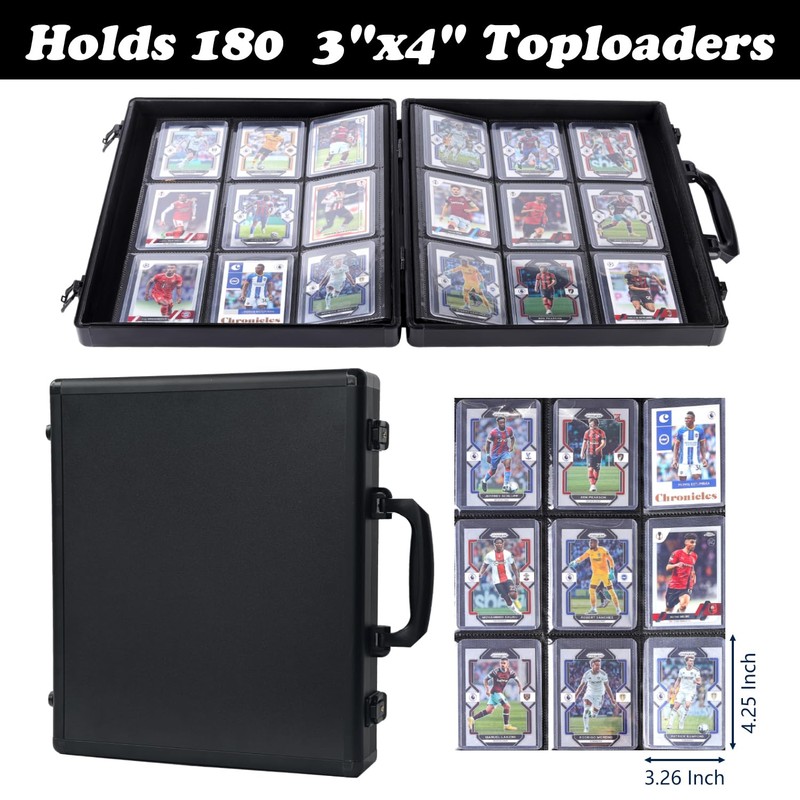 Azamou Toploader Binder for Trading Cards, Hard Cases, Holds 216
