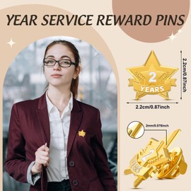 Remuuly 36 Pcs Year Service Award Star Lapel Pins Year of Service Award Lapel Pin Reward Star Pins for Long Standing Employees Volunteers (2 Year)
