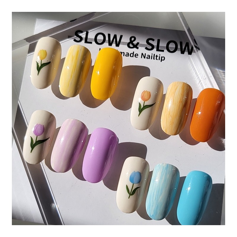 Flower Touch NailColor selectable - Coffin / 플라워터치 네일 색상선택가능
