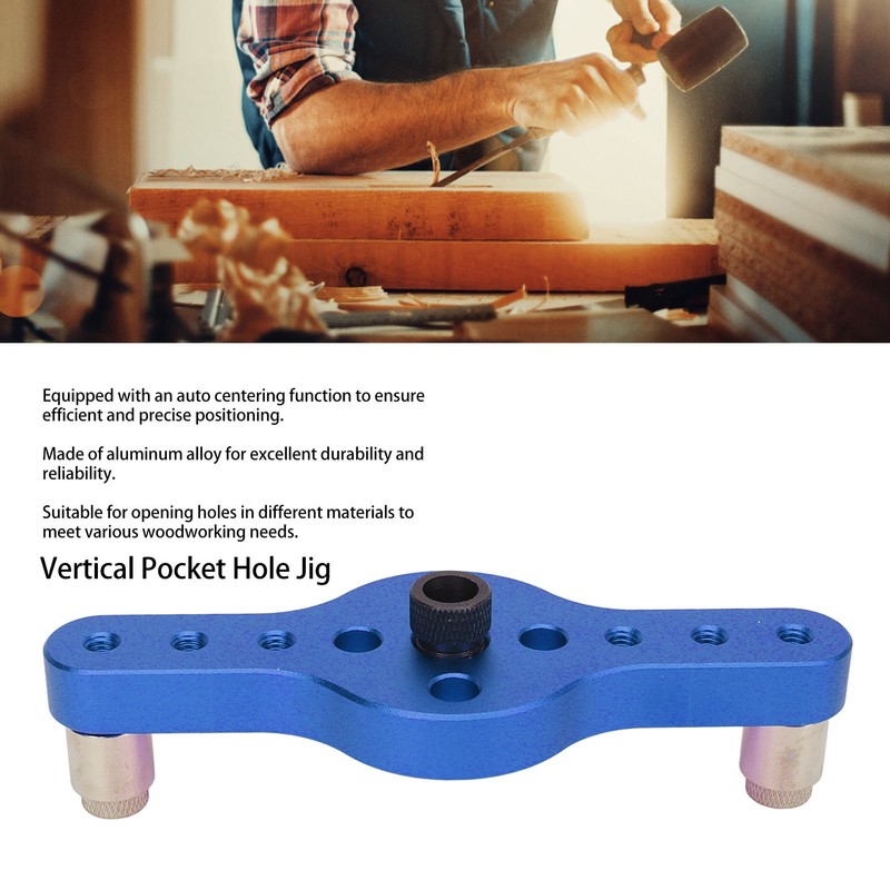 Vertical Pocket Hole Jig Aluminum Alloy Accurate Dowelling Self Centering