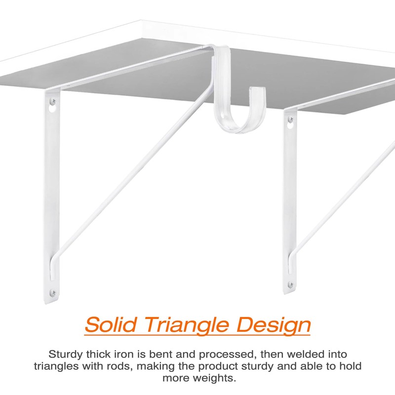 8 Pack Heavy Duty Closet Shelf & Rod Brackets, Wall