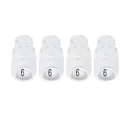 RIVERWELD TIG Quartz Nozzle Clear Glass Cups 13N10 6# 3/8" 9.5mm 13NQ10-6# for SR WP 9 17 18 20 25 26 TIG Welding Torches Pack of 4