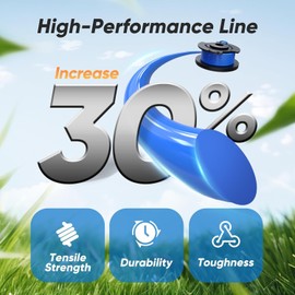 LATERN 6Pcs Ryobi Trimmer String Spools (AC14RL3A) with 2Pcs Spool Caps, 21m Autofeed Strimmer Trimmer Replacement Reflex String Compatible for Ryobi 18V 24V 40V Cordless Trimmer