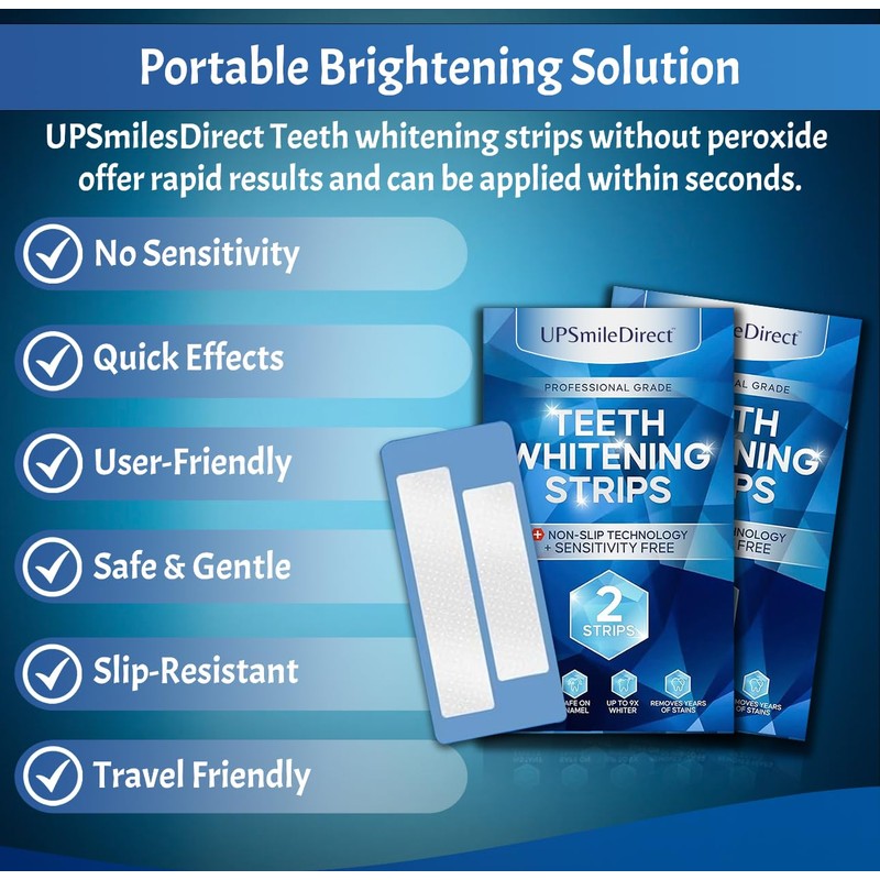 UPSmileDirect Professional Teeth Whitening Strips, 42 Strips, Non-Sensitive Formula, Peroxide