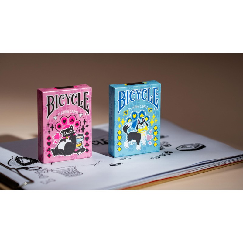Bicycle Dog Cute Kawaii Anime Pet Playing Cards, Blue, 1