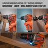 50N.m Brushless Cordless Drill, 4-Function Electric Drill with 36 pcs