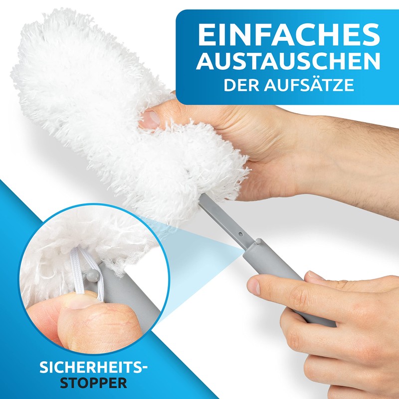 FusselZz Washable Hand Duster + 4 Replacement Cloths: Effective Dust