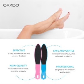 Foot File 4 Pcs - Professional Pedicure Tools for Cracked Heels - Double-Sided Foot Scrubber with Plastic Handle - Rasp Foot Scrubber Dead Skin Remover & Callus