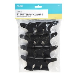 Studio Limited 3" Butterfly Hair Claw Clips for Thick & Thin Hair, 12-Pack Black Styling Accessories (Black - 1 Pack)