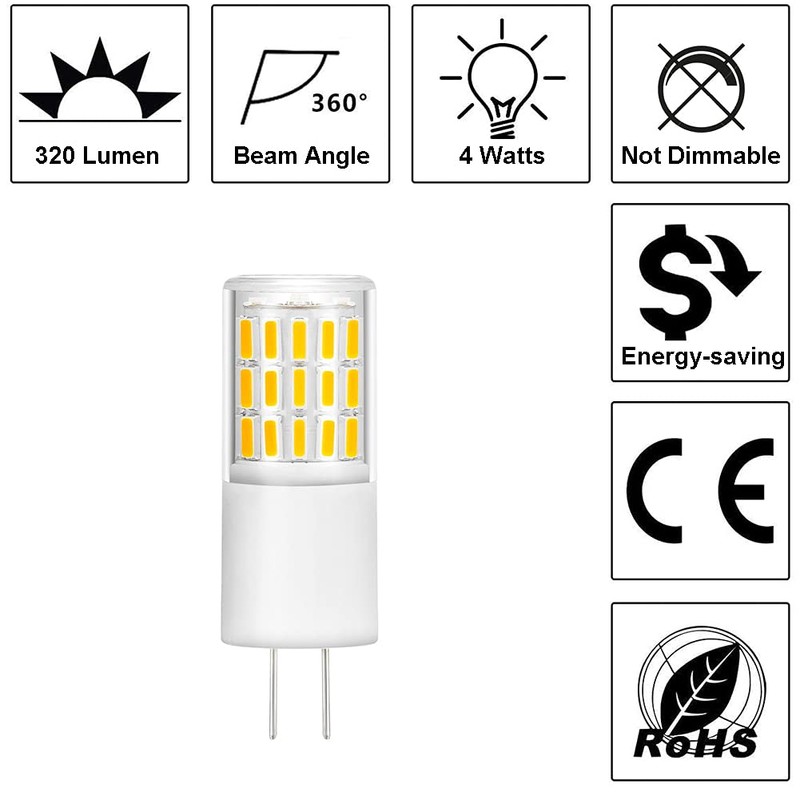 Yosenmi G4 LED Bulbs 4W Equivalent to 30W G4 Bi-Pin