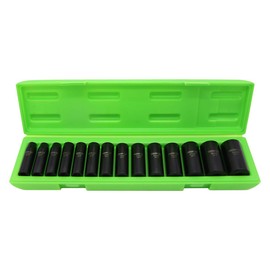 GRIP 73560 1/2-Inch MM Deep Impact Socket Set, Black Oxide, 15-Piece