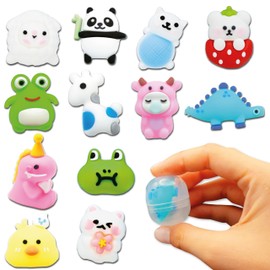 Lavatelli - Set of 12 gifts in capsules in the shape of animals, caps for pens and crayons, small surprises of 3 cm, gadgets and party bags for children's birthday parties