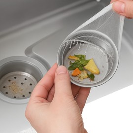 200 PCS Kitchen Sink Strainer Net Disposable Mesh Sink Strainer Bags Kitchen Sinks Filter Net Disposable Drain Nets Anti Clogging Elastic Mesh Trash Bag for Most Sizes