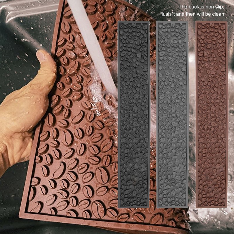 Coffee Bar Mat PVC Silicone Non Slip Rectangular Heat Resistant