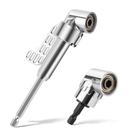 2pcs 105 Degree Right Angle Drill adapters, Right Angle Screwdriver Drill Attachment Kit 1/4 Inch Degree Right Angle Power Drill Bit Holder Angle Drill Extension Tool for Household Work(Long & Short)