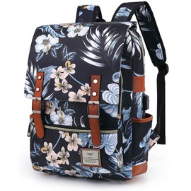 YGR Floral Laptop Backpack for Women, Female, College, Travel, Business, Outdoor Sports, Office, Work (Lotus Leaf)