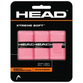 HEAD Xtreme Soft Tennis Racquet Overgrip - Cushioned, Moisture-Absorbing, Non-Slip Feel, Easy Wrap Replacement Grip, 3-Pack, Pink