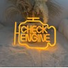 AYDCNO Check Enginee Led Neon Siqns,Engine-Shaped with Curved Wall Decor
