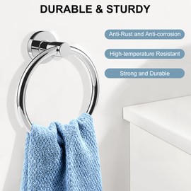 SetSail Towel Holder for Bathroom Wall 304 Stainless Steel Hand Towel Ring Heavy Duty Towel Hanger for Bathroom, ‌Mirror Silver