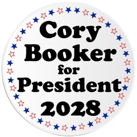 Cory Booker for President 2028-3 Pack Circle Stickers 3 Inch - USA Election Democrat Liberal Vote Support Red White Blue