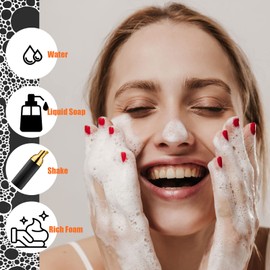 Botella de espuma de 1.7 onzas con bomba dorada (12 unidades). Botellas de espuma vacías para viaje para jabón de manos líquido rellenable, lavado corporal, champú de extensión de pestañas. Tamaño mini de bolsillo sin BPA