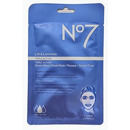 No7 Lift & Luminate Triple Action - Máscaras de lámina de refuerzo de suero