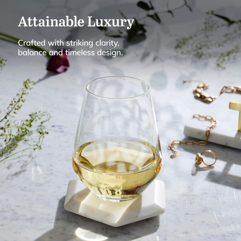 Libbey Signature Greenwich Stemless Wine Glasses, 18-Ounce, Set of 6,