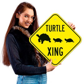 Sigo Signs, Crossing Turtle Crossing Sign, 12x12 Inches, Rust Free .040 Aluminum, Fade Resistant, Made in USA