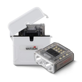 WARSUN G7 Rechargeable LED Headlamp 1500mAh with Extra 2600mAh Charging Station – Flishing Light 6 Lighting Modes, Red Light, Top Motion Sensor, Ideal for Running, Camping, Hiking & Fishing