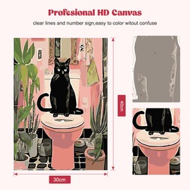 RICUVED Katzen Malen nach Zahlen Set 30x40cm für Erwachsene Kinder mit Holzrahmen -Tiere Digitale Ölmalerei Kits, DIY Kunstkit mit Farben Pinsel und Holzrahmen für Anfänger und Hobbykünstler