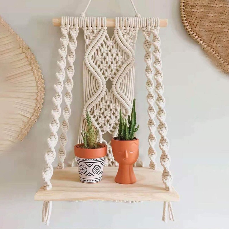 Macrame Shelf Macrame Wall Hanging Shelves Tassel Woven Macrame Wall