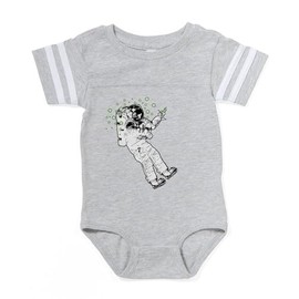 CafePress Tipsy Astronaut Cute Infant Baby Football Bodysuit Heather Gray