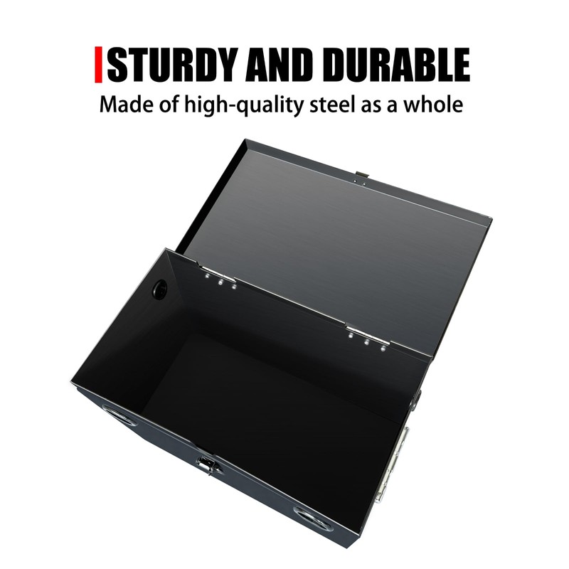 Peastorm Trailer RV Marine Battery Box - 12V Waterproof Steel