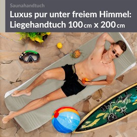 Lashuma XXL Bath Towel for Men 100 x 200 cm London Wellness Sauna Towel Pebble Grey