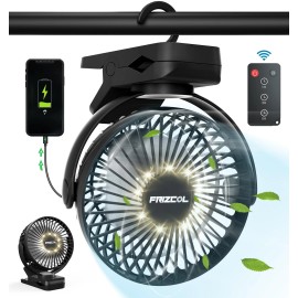 Portable USB Clip Fan with Rechargeable Battery and Wireless Remote Control