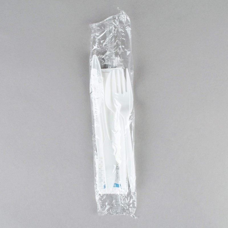 Plastic Cutlery Packets - Knife Fork Spoon Napkin Salt Pepper