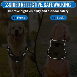 FEimaX Tactical Dog Harness No Pull Chest Harness for Small Medium and Large Dogs Safety Harness Reflective Adjustable Molle Dog Vest with Handle and Bag