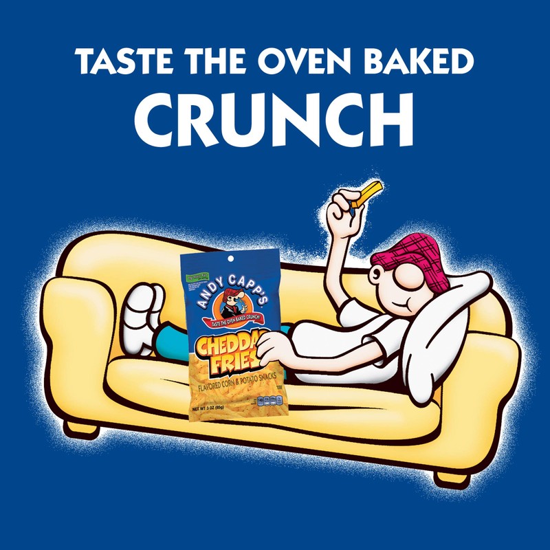 Andy Capp's Cheddar Flavored Fries, 0.85 oz, 72 Pack