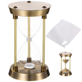Empty Hourglass, Vintage Bronze Fillable Sand Timer with Hourglass Paper, Decorative Hourglass Timer with Alloy Frame and Glass, DIY Clock Frame Without Sands for Wedding Home Decor