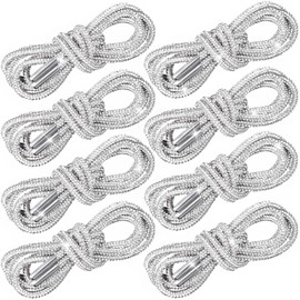 PAGOW 4 Pairs Rhinestone Glitter Rope, Crystal Bling Bling Shiny Round Shoe Laces for Sneakers, Drawstring Cords Replacement for Sweatpants Shorts Crystal Hoodies (White, 120cm)