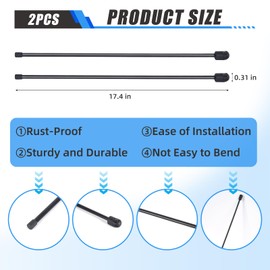 2 Pack 281S0001 Replacement Prop Rod for 10mm Ball-Stud, Universal Rear Tonneau Cover Lid Lift Supports, Compatible with Hard Tri-Fold Pickup/Truck Bed, Truck Cover, Tonneau Cover, Trailer Cover