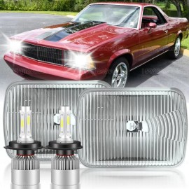 Unbranded Pair 7x6 5x7 LED Headlights DRL for Chevy El Camino 1978-1981 Classic LUV Truck