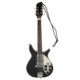 Wooden Miniature Electric Guitar, 4.7inch Wooden Mini Guitar Model Display Electric Guitar Replica Collectible Figurines Miniature Musical Instruments for Home Decoration