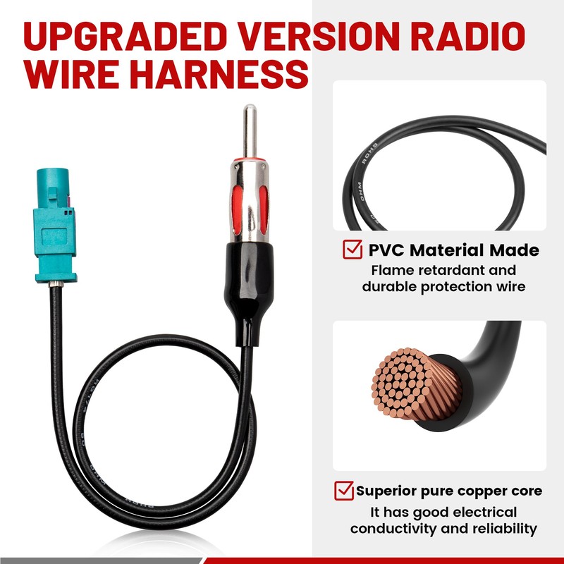 RED WOLF Stereo Wiring Harness Antenna Adapter Fit for 2013-2019