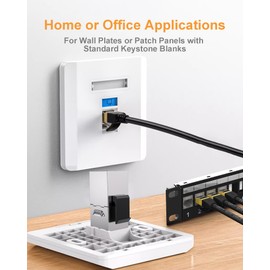 VANDESAIL 20 Pack Cat 6 Shielded Keystone Coupler, Cat6 Keystone Jacks Female to Female RJ45 Coupler, Ethernet Wall Plate Inline Keystone Coupler for Cat6, Cat5e, Cat5 Cabling Silver