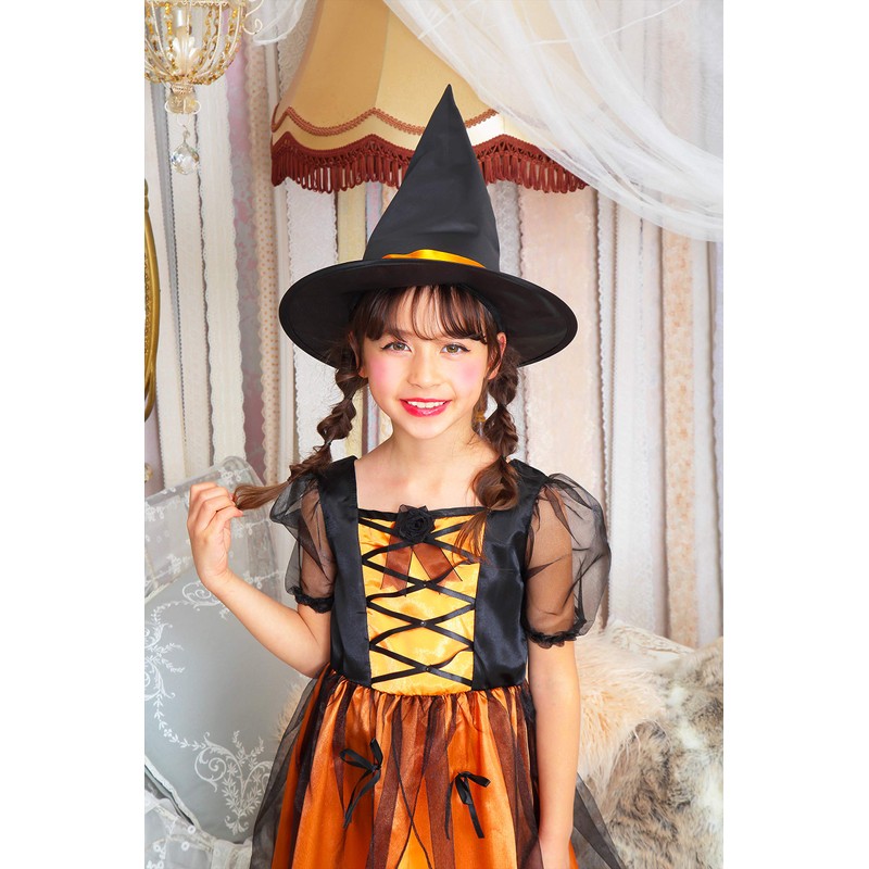クリアストーン(Clearstone) コスプレ ハロウィン メロディドレス キッズ 120cm 女の子 オレンジ