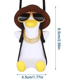 RUGNADOO - Colgante Para Carro, Bonito Colgante De Coche De Pato Columpio Para Espejo Retrovisor Interior,Adorno Colgante De Espejo De Coche Con Pato Oscilante,Pato Accesorios Para Carro-pato rico